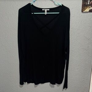 Victoria's Secret Black Long Sleeve V-Neck Top